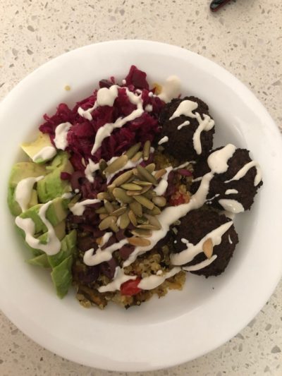 falafal quinoa bowl